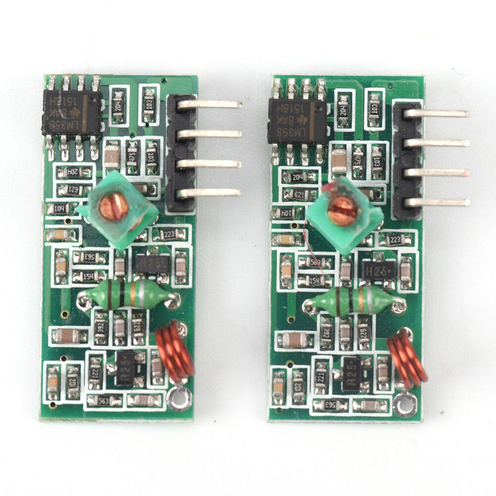 2x 433Mhz Wireless RF Transmitter Module+ Receiver Alarm Regeneration Arduino WF