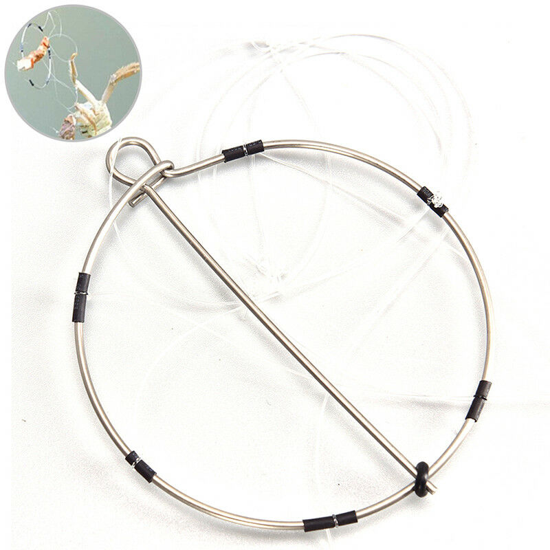1PCS 6-Ring Portable Fishing Shrimp Crab Cast Trap Catch Crabs Tool Set.l8
