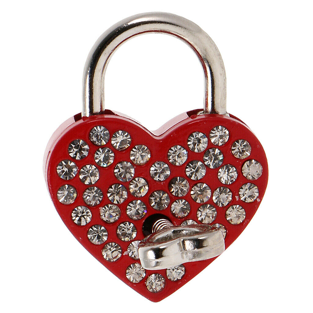 3.8cm Trunk Drawer Outside Diamante Heart Padlock Suitcase Lock Latch