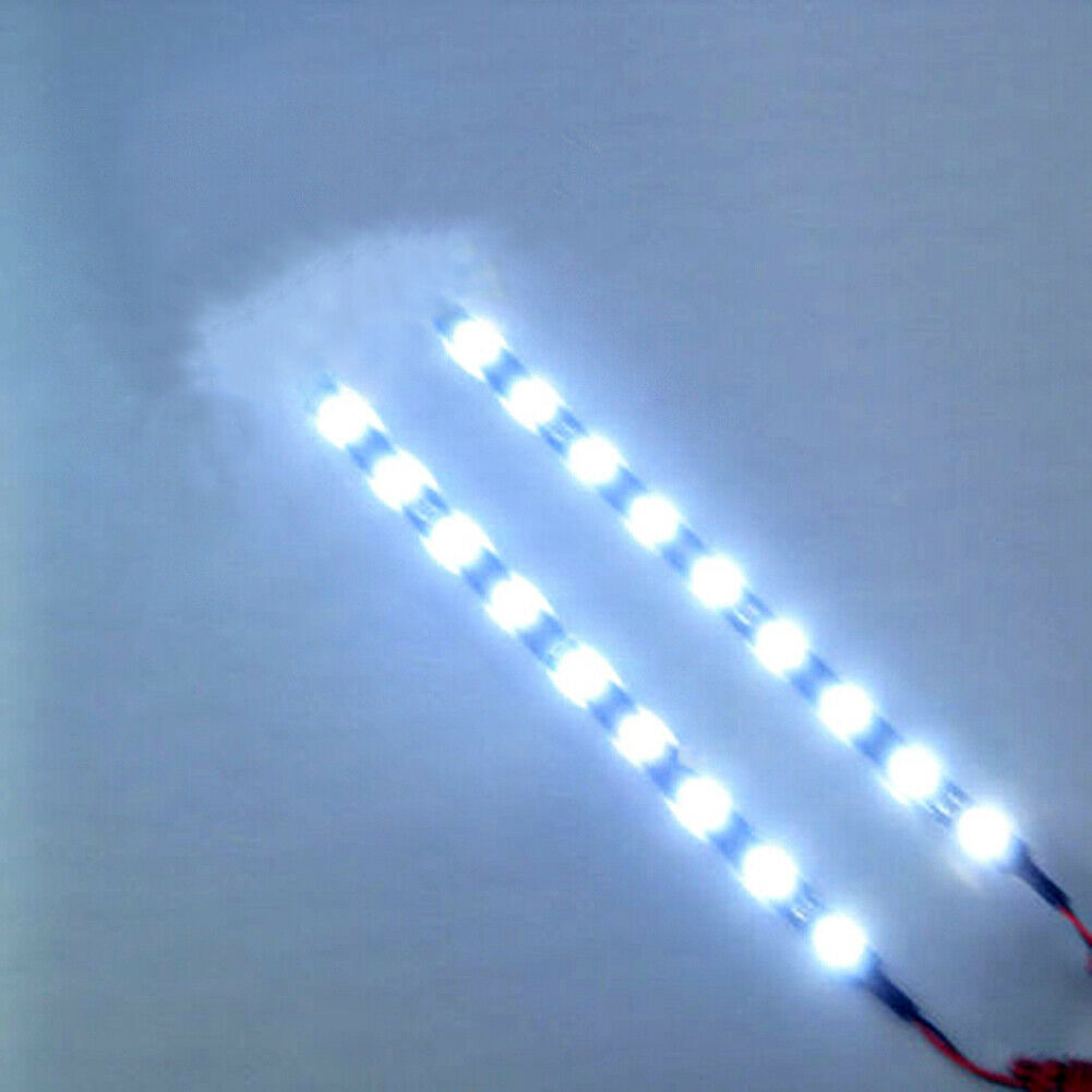 2 x white  6 inch 9 LED Waterproof Flexible 5050 Strip BLACK PCB board