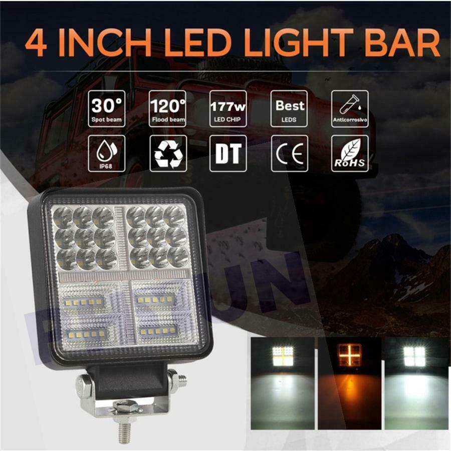 177W 4inch Spot Flood Light Bar Off Road 4x4 Combo 12 Volt Led Spotlight