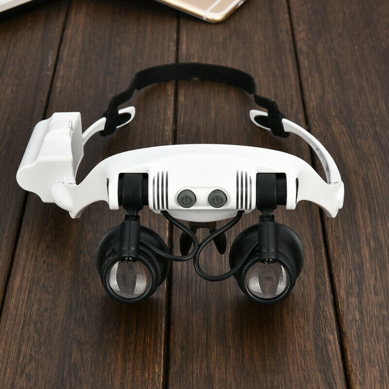 LED 10X 15X 20X 25X Loupe Binocular Magnifying Glass PCB Watch Repair Magnifier