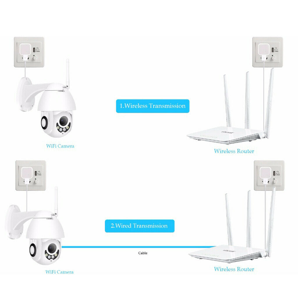 Outdoor Waterproof WiFi IP IR Camera 1080P PTZ Wireless Camera TF Slot