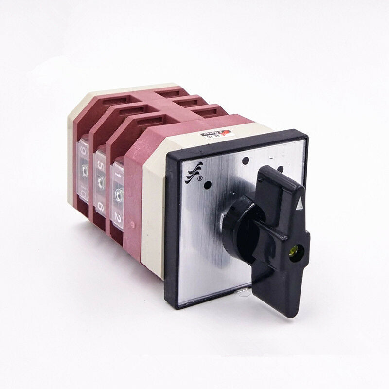 1PCS Changeover Switch 16A 380V 3 Positions(ON-OFF-ON) 12 Terminal Number Latch