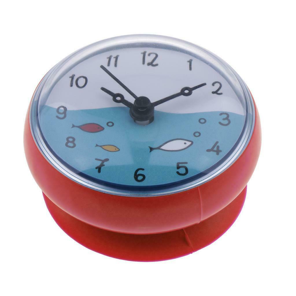 2Pcs Bathroom Clock Waterproof Mini Bath Wall Clock Time Display Portable