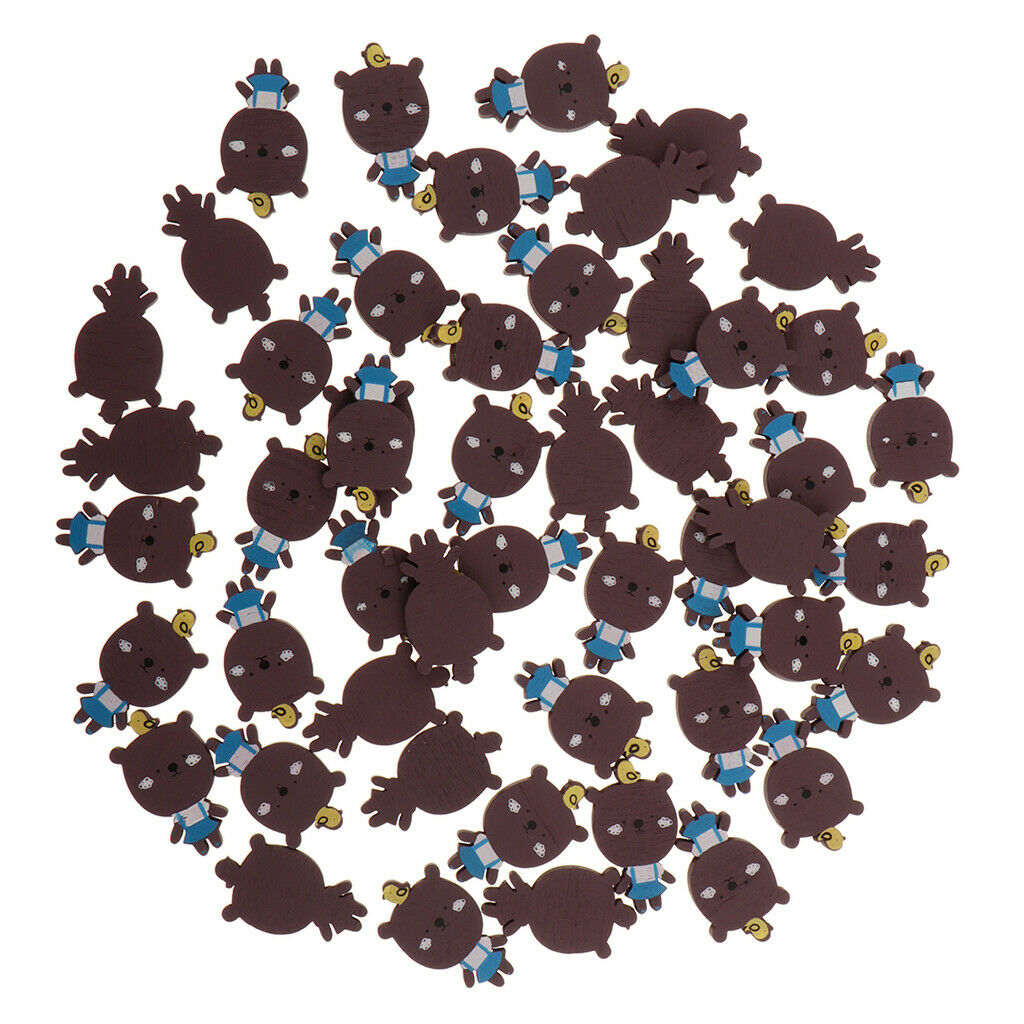 50 X Wooden Animal Shaped Pieces DIY Kids Toys \u0026 Jewelry Making