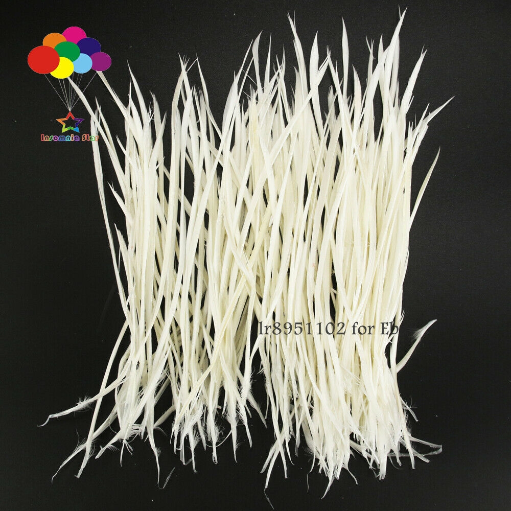 Goose Feathers 20-25cm 8-10 inch Carefully Crafted Smooth Dyed White Juju