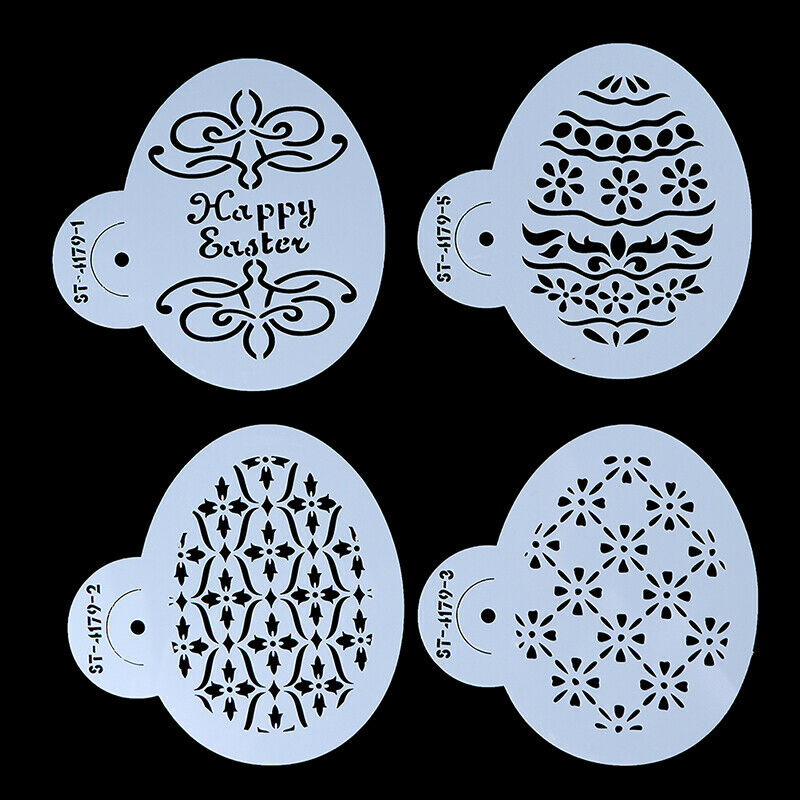 8Pcs/Set Easter Egg Shape Cookie Stencils Cake Decorating Mold Bakeware T.l8