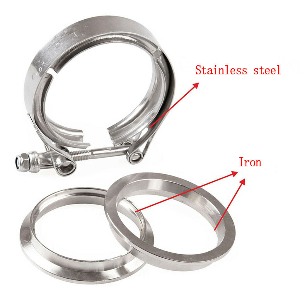 Stainless Steel V Band Downpipe Flange Clamp Turbo Exhaust Downpipe 3&4 Inch