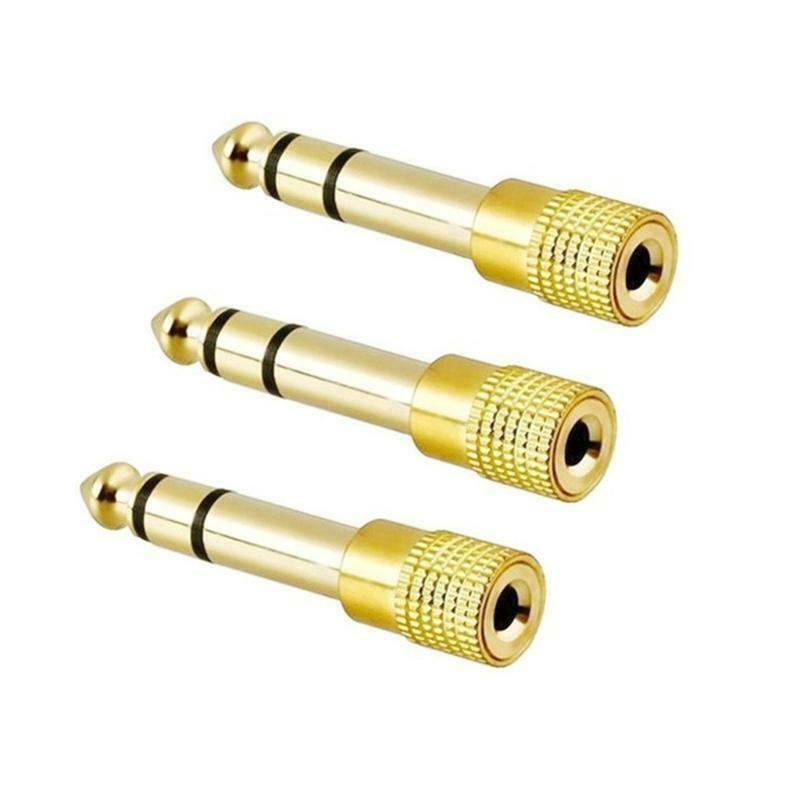 Headphone Audio- Adapter Jack 6.35mm Male To 3.5mm Female Adapter Connector 3pcs