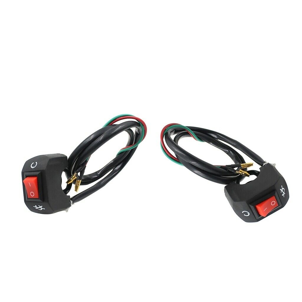 2pcs 7/8inch 22mm Motorcycle Handlebar Grip Stop Kill Switch, Horn On Off Button