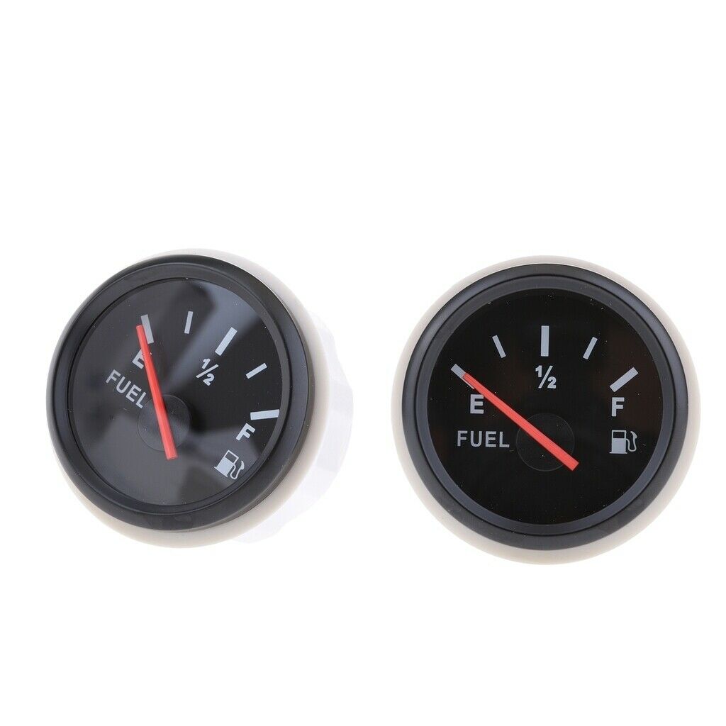 2pc Boat Marine Auto Electrical Pointer Fuel Oil Level Gauge Meter Assembly