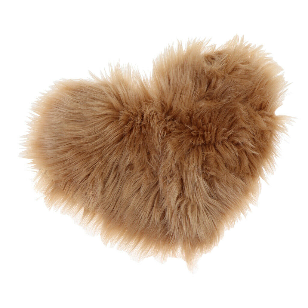 Plush Love Heart Shaped Soft Shaggy Fluffy Area Rug Carpet Floor Mat 30x40cm