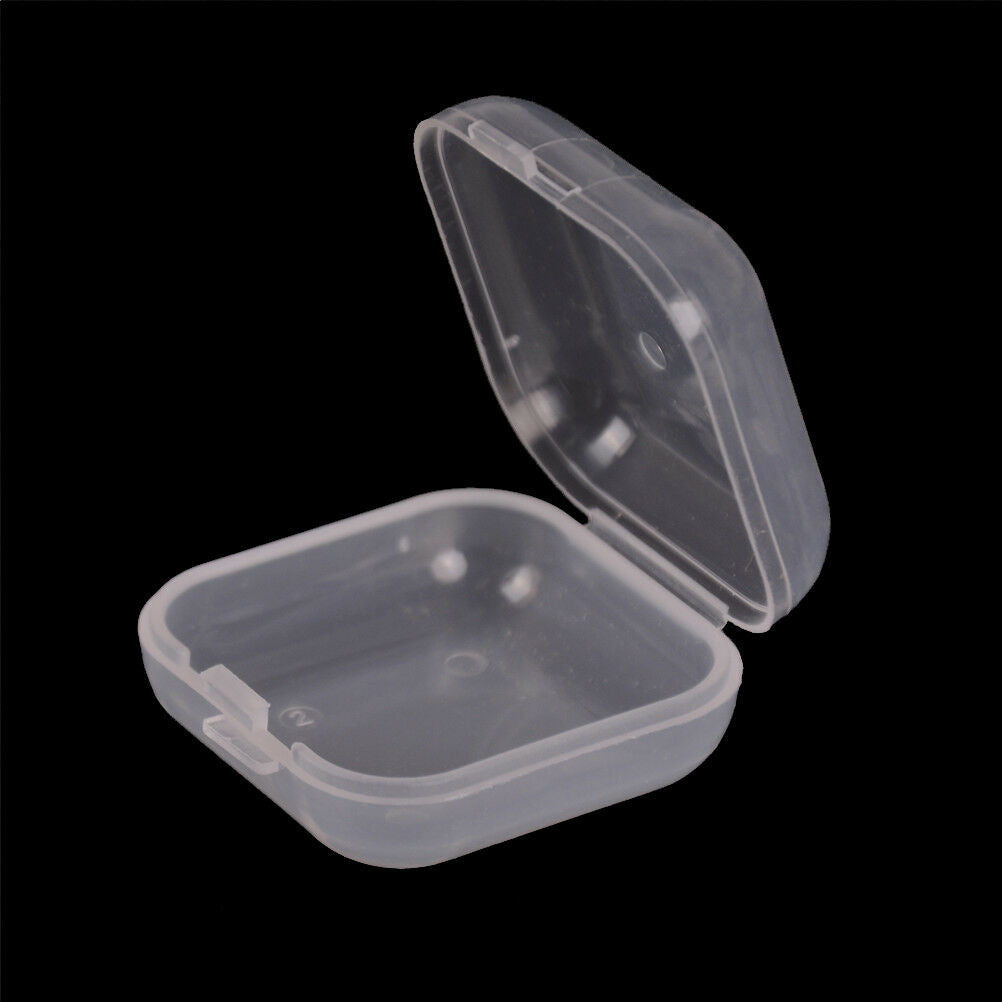 10Pcs Mini Clear Plastic Small Box Jewelry Earplugs Container Storage Box.l8