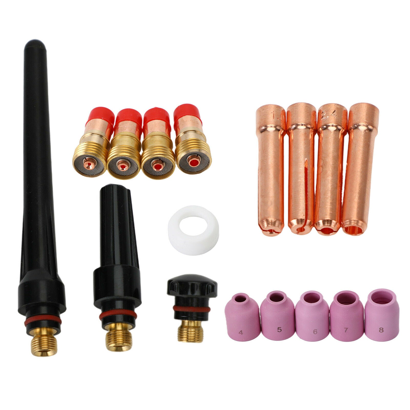 17Pcs Stubby Gas Lens Kit .040"-1/8" Tig Welding Torch 17/18/26