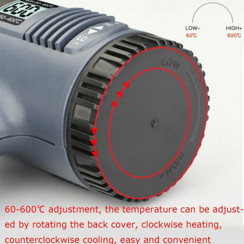 2500W 220V EU Plug Industrial Electric Hot Air Gun Thermoregulator LCD Heat Gun