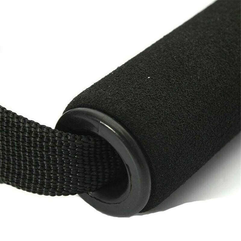 2PCS Black Tricep Rope Cable Attachment Handle Bar Resistance Gym Training Band