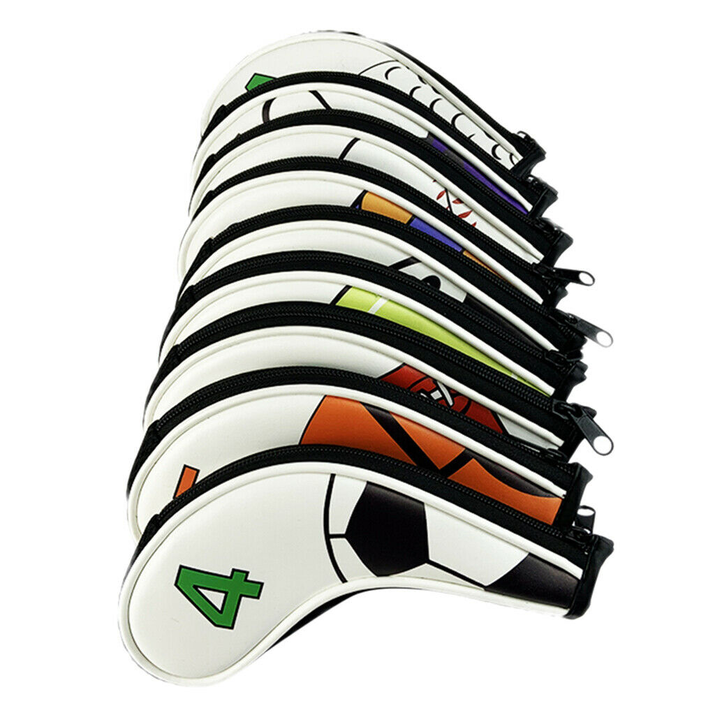 9pcs Waterproof Golf Club Covers Premium Headcover Golfing Iron Covers