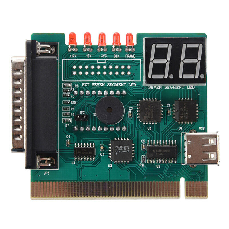 Motherboard USB & PCI Analyser Diagnostic Card Tester for Desktop & Laptop PC C5