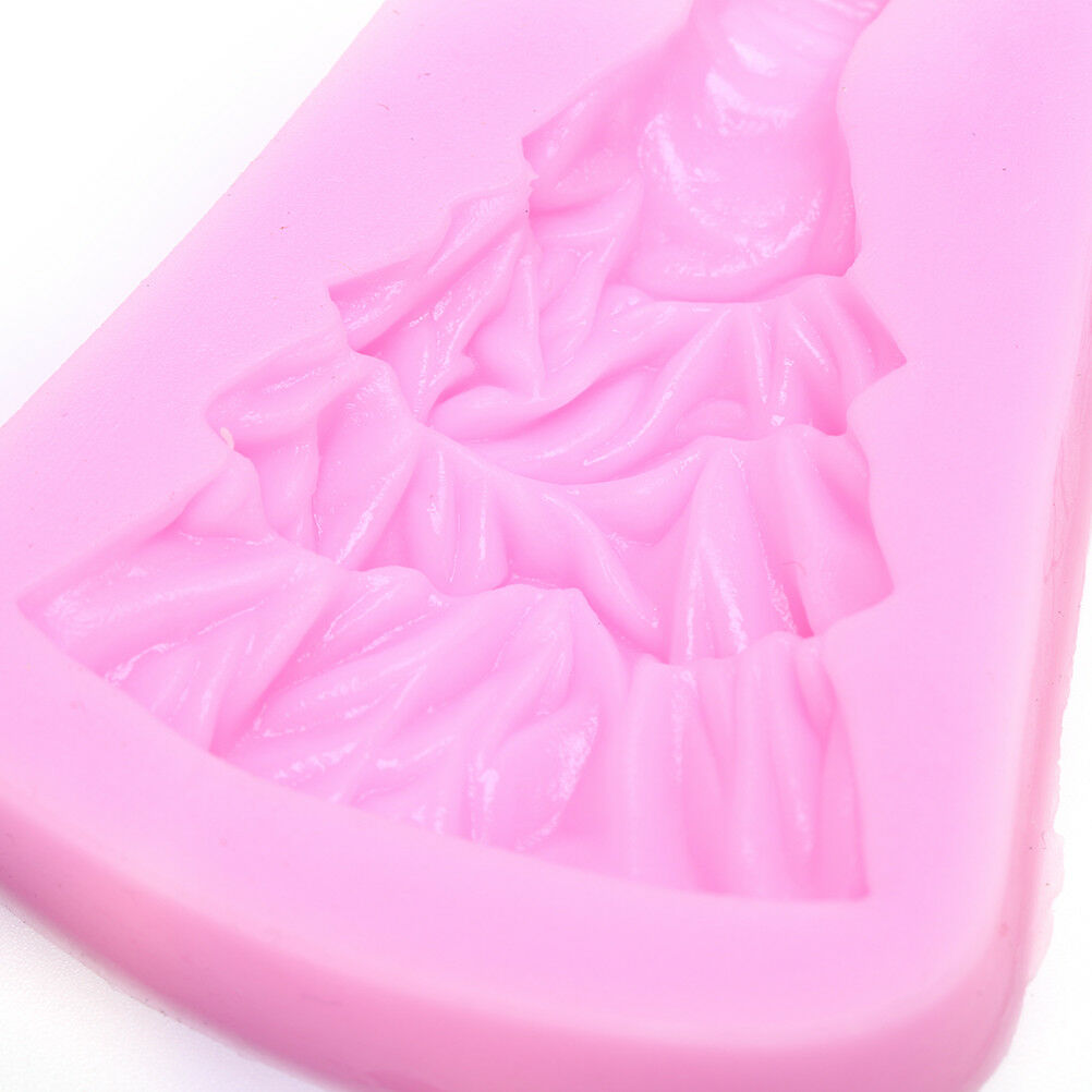 wedding dress skirt silicone mould fondant cake decoration baking mold displDD