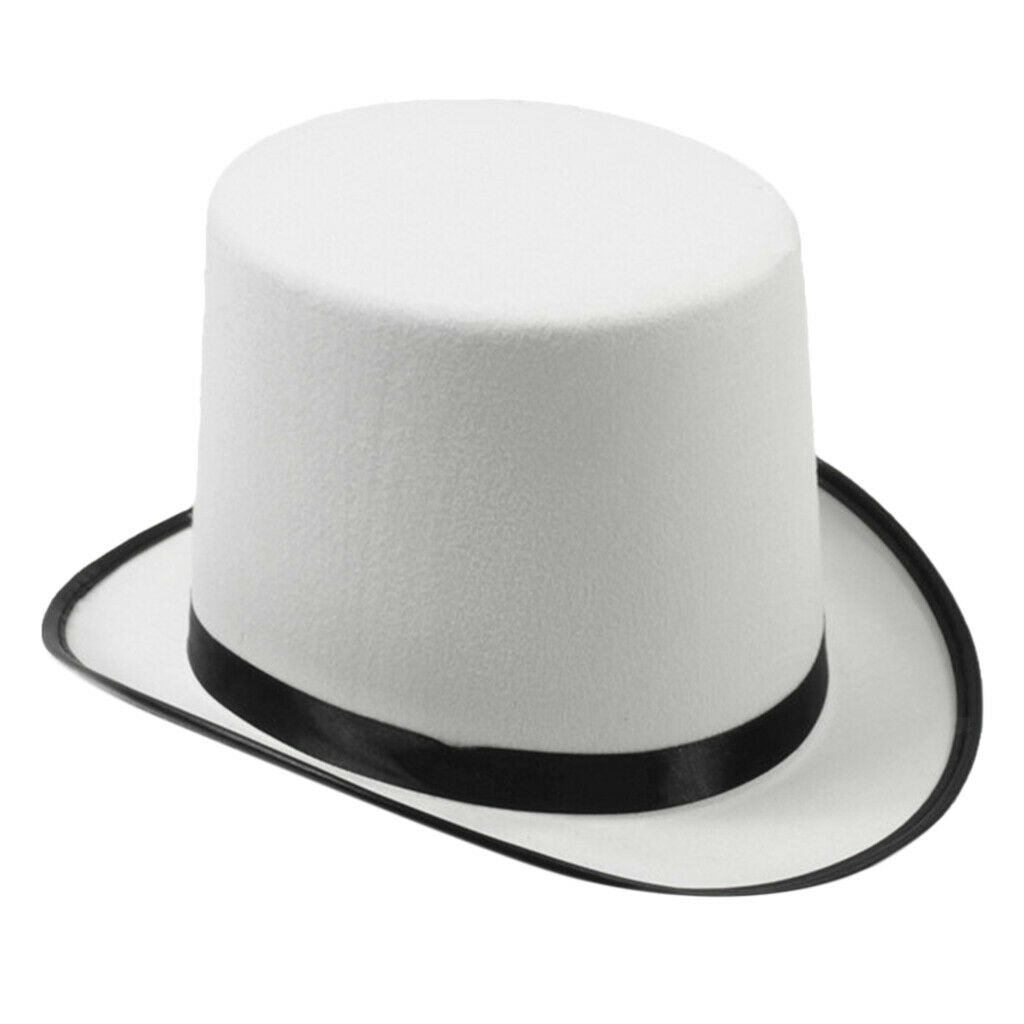2x White Wizard Top Hat Party  Men Women Fancy Dress Costume Accessory