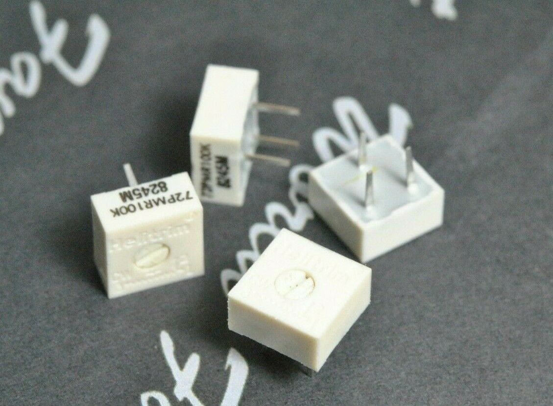 4pcs - HELITRIM 72PMR100K 100K 1-Turn Variable Potentiometer / Trimmer