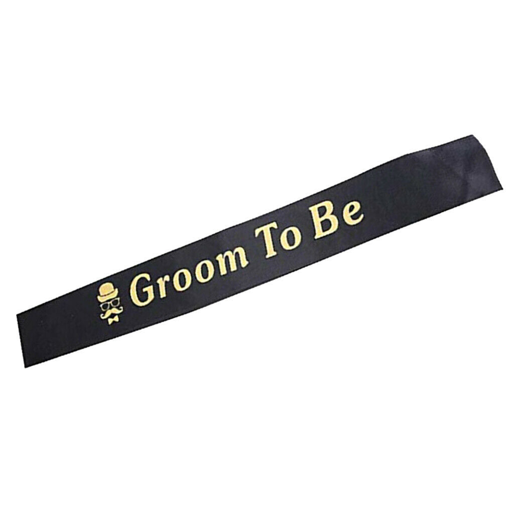 Fabric Groom to Be Sash Band Bachelor Bridal Shower Party Decorations Black