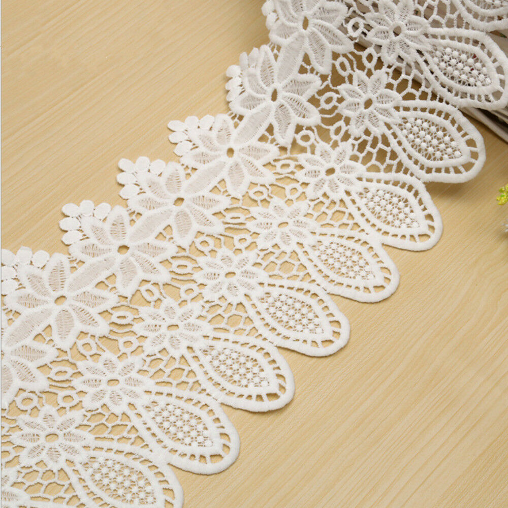 2 Yards Milk silk embroidery Lace Decoration clothes sewing Accessories 18.5cm