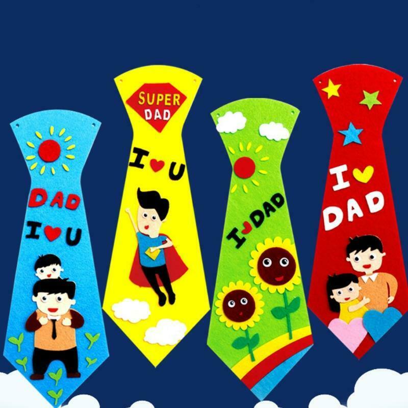1Pack DIY Tie Craft DIY Necktie for Kids Art Class Teaching Aid Party Favor
