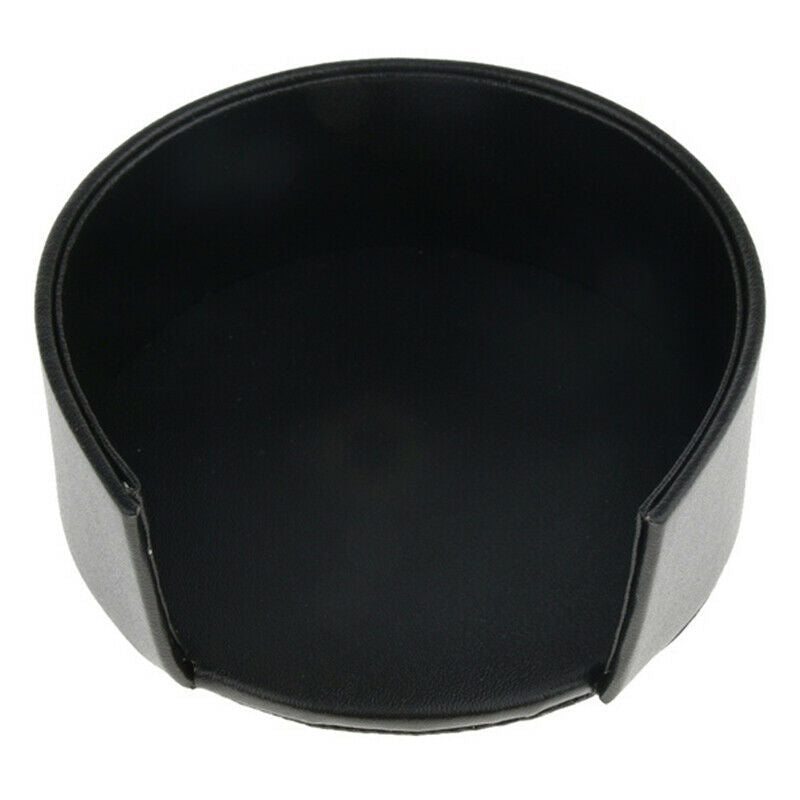 Set of 6 Black Round Leather Coffee Mug Drink Coasters Table Cup Mat  FTDFAU