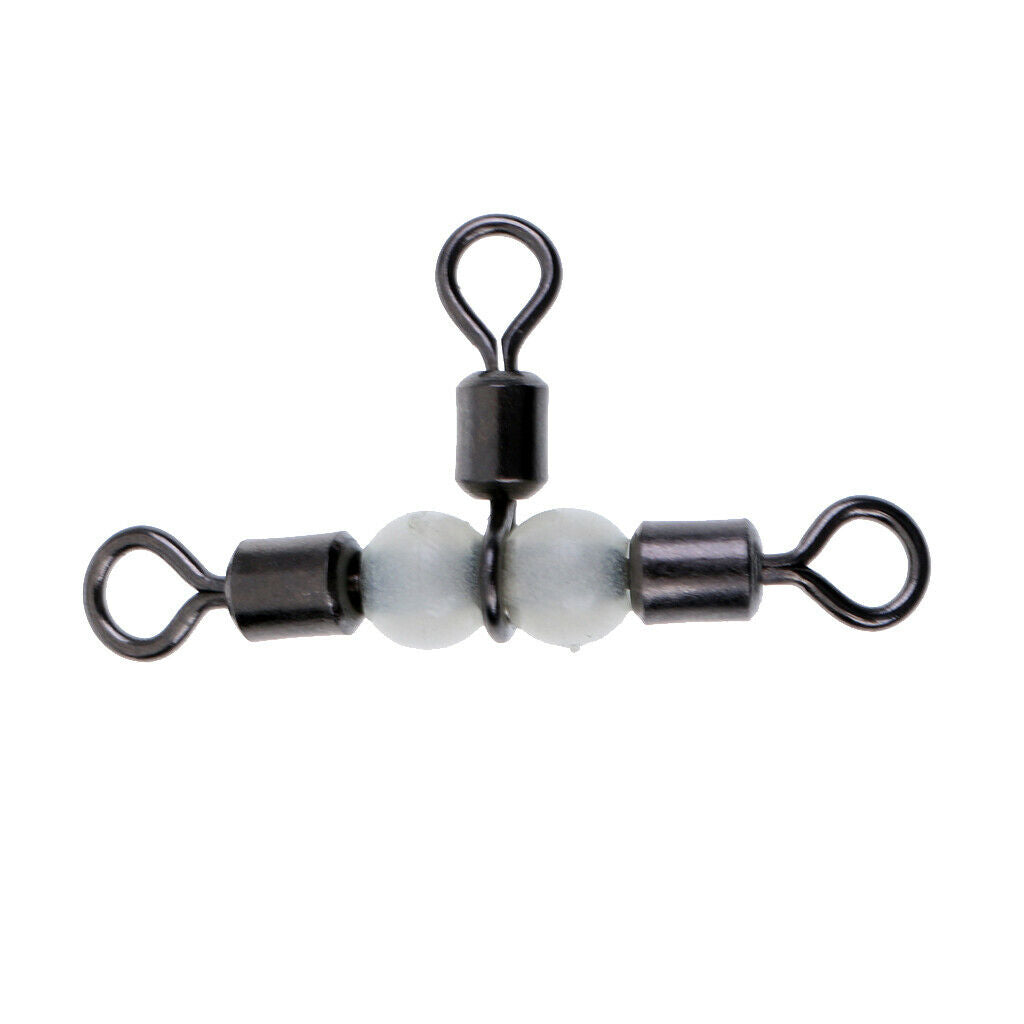 40 Pieces Stainless Steel 3 Way Swivels T Shape Barrel Swivels 23mm 28mm