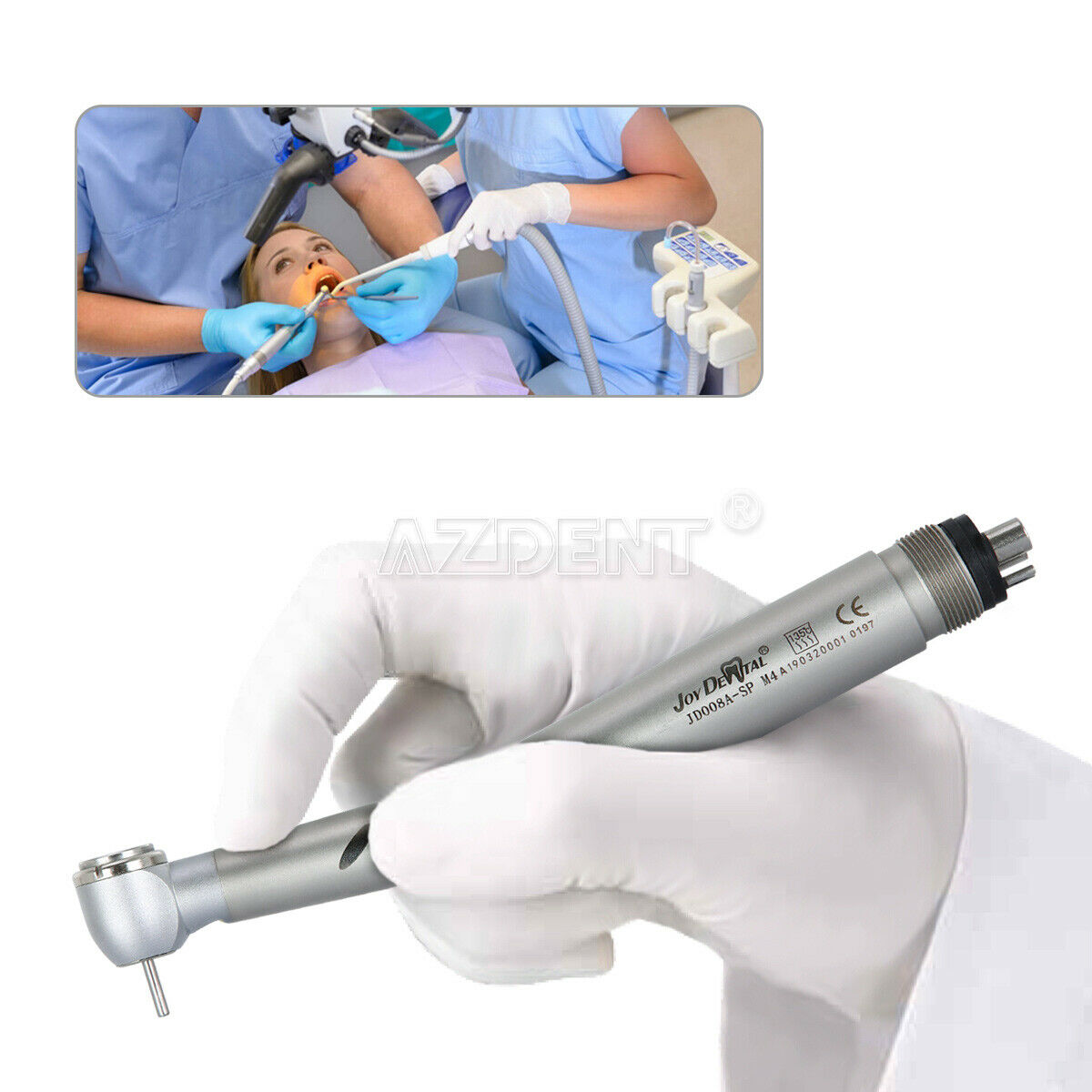 1X Dental E-generator LED High Speed ceramic Push Button 4 Spray  Handpiece