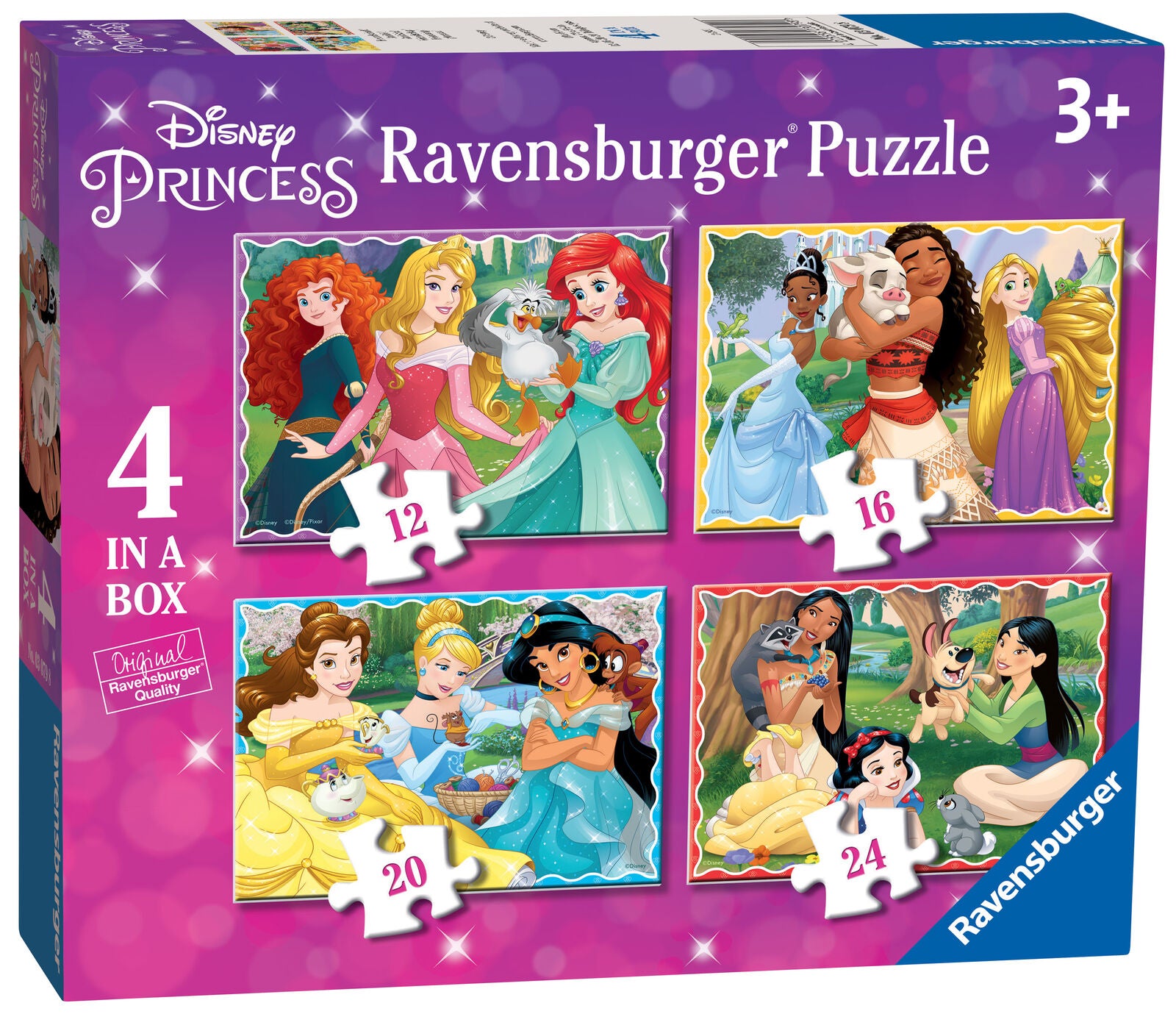 03079 Ravensburger Disney Princess 4 in a Box Jigsaw Puzzle Children Age 3yrs+