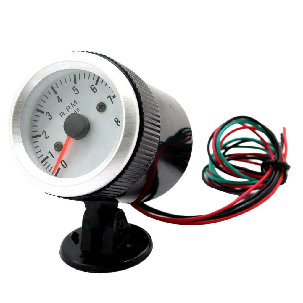 Tachometer With Stand Heat Shrink Tubing Blue LED Display For 12V Petrol Car