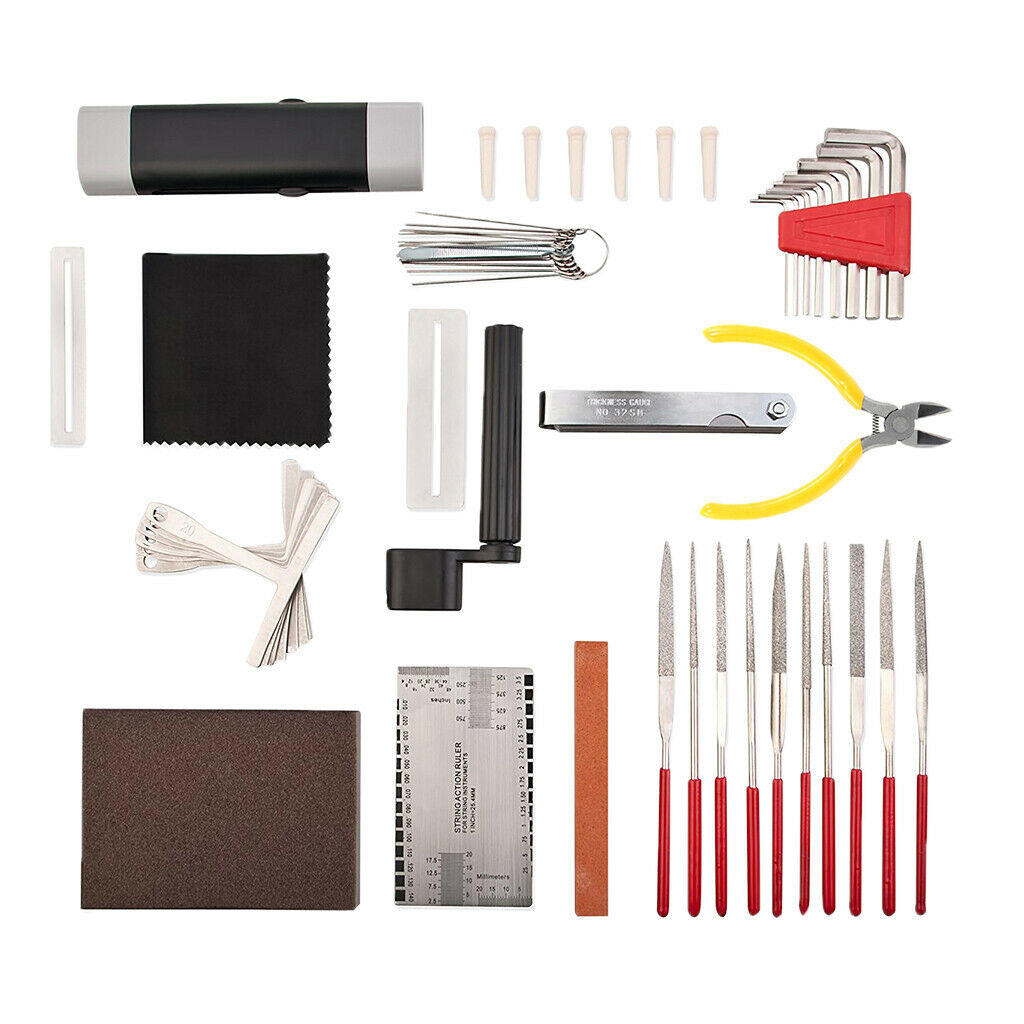 Guitar Repairing Tool Kit Includes Fret Rocker Fret Leveling Bar Parts Accs