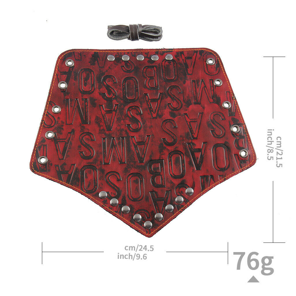 Archery Leather Arm Guard Cuff Artificial Cowhide Bracer with Rivets Red
