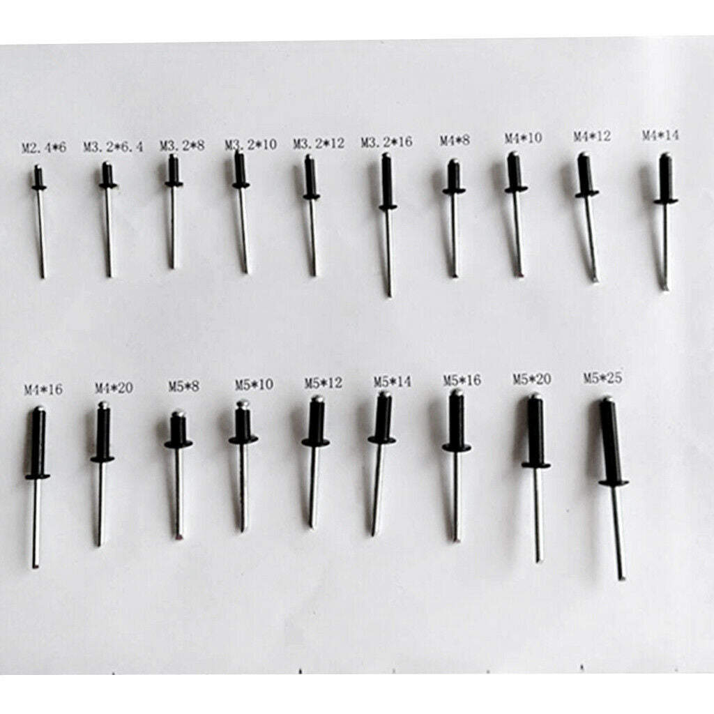 36 Pieces M5 Aluminum Small Head Black Open End Blind   Kayak Rivet M5x25