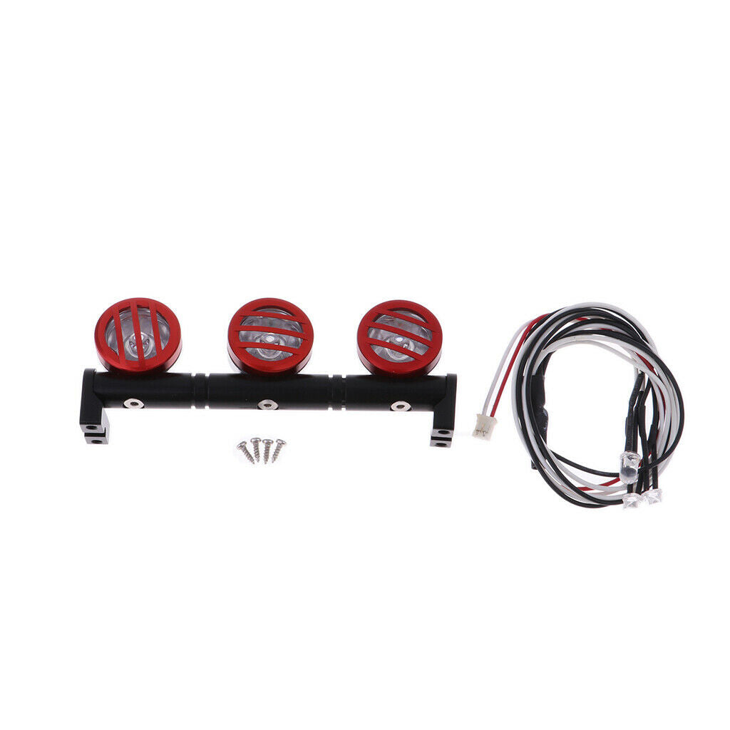 3pieces 1/10 LED Light Bar for RC Car  TRX4 D90 Axial SCX10 Red