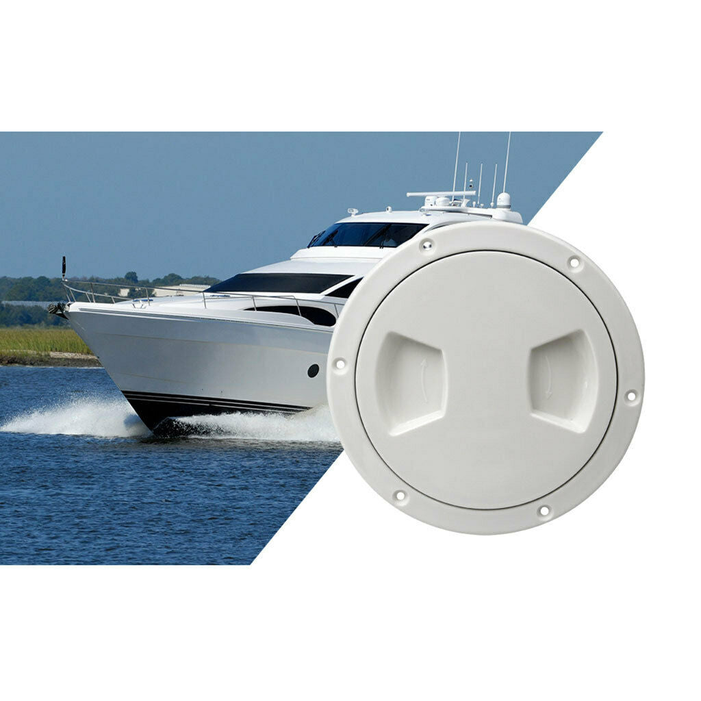 White ABS Plastic Durable 5in 127mm Boat Sailing Deck Plate Hatch Case