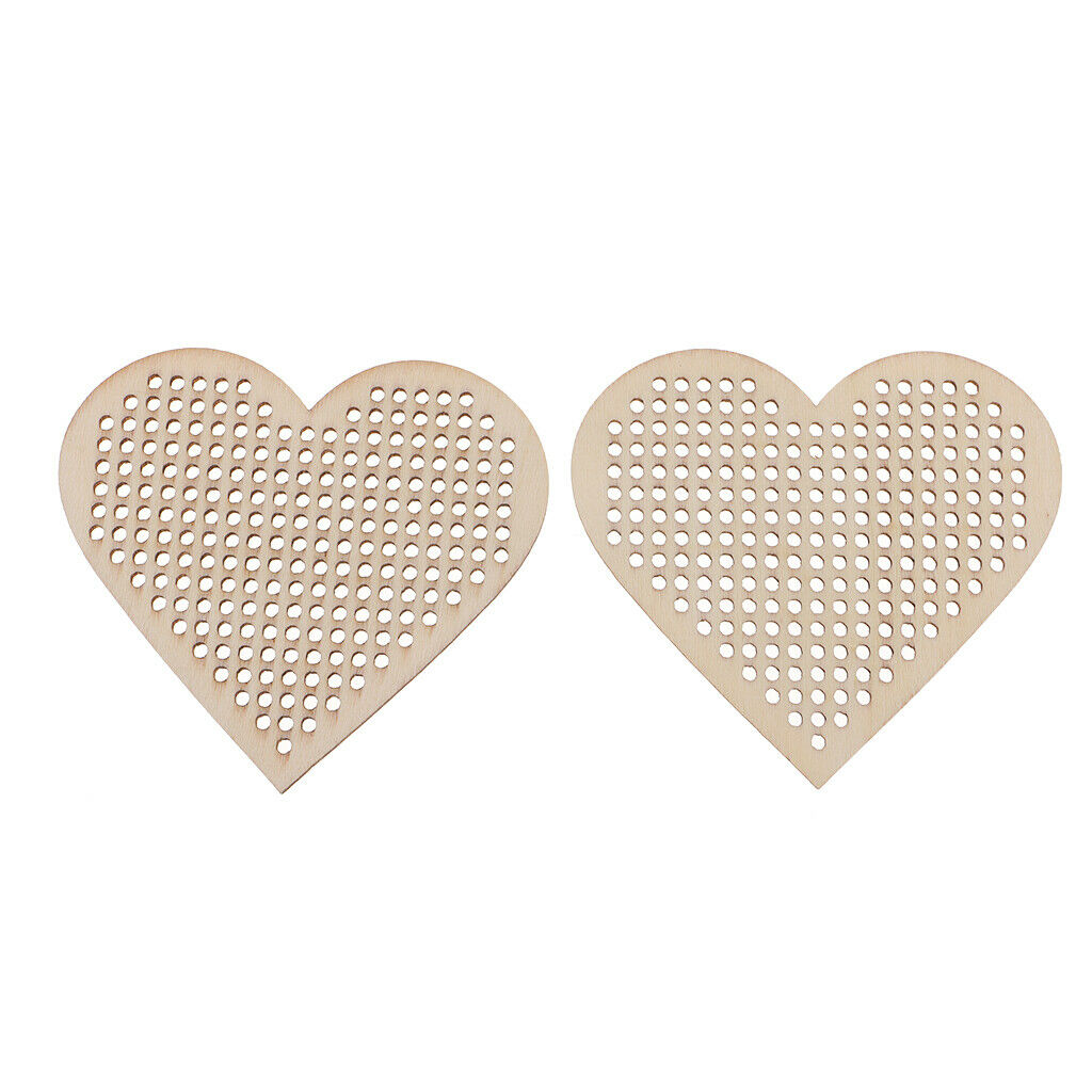 40pcs Heart Oval Shape Blank Pendant for Cross Stitch Kit, Wooden Pendant