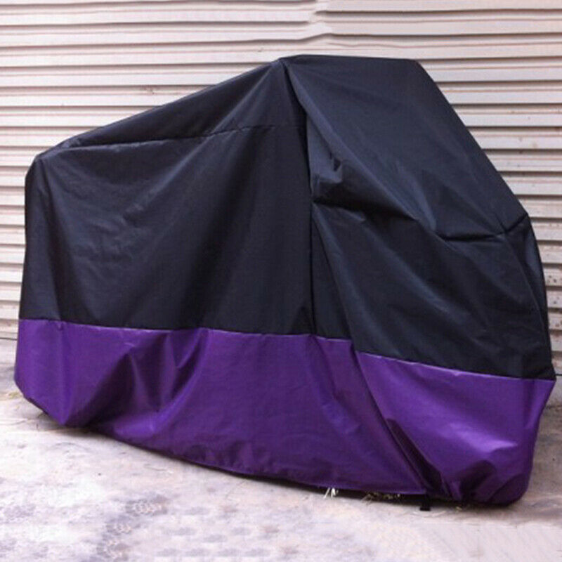 One XL Size Black/Purple Motorcycle Cover Rain Dust Protector Bike Universal