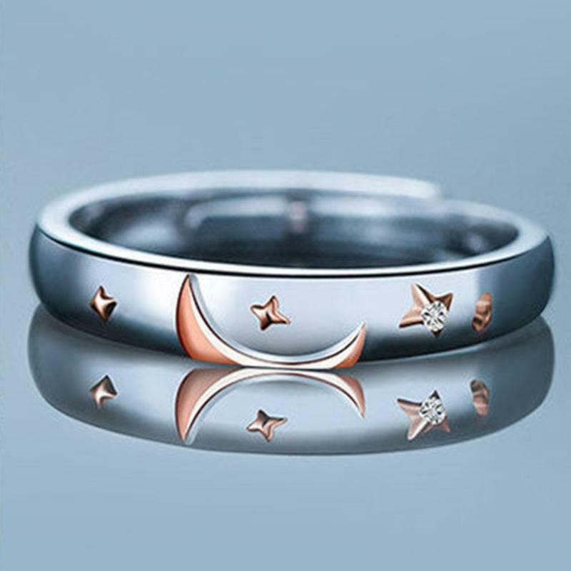 1 Pair Sun and Moon Lover Couple Rings Set for Him and Her Valentines Day Gifts
