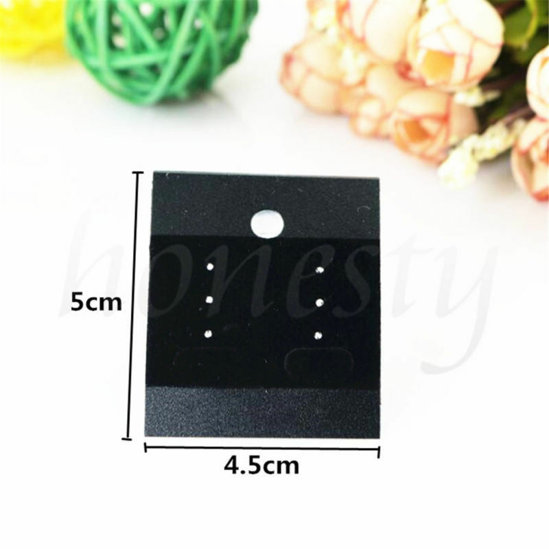 100Pcs Jewelry Earring Ear Studs Hanging Display Holder Hang Cards Black 5*4.5cm