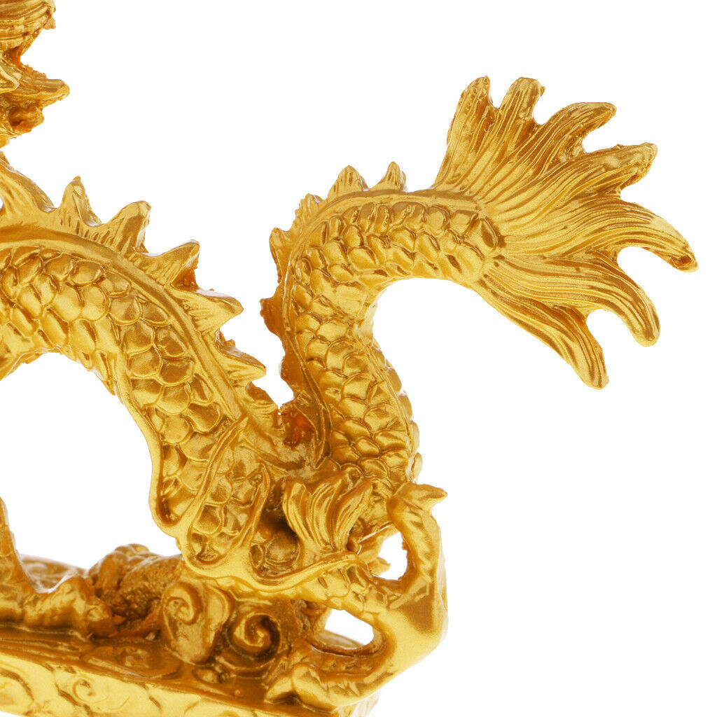Traditional Dragon Statue Wealth Feng Shui Good Luck Office Car Decoration