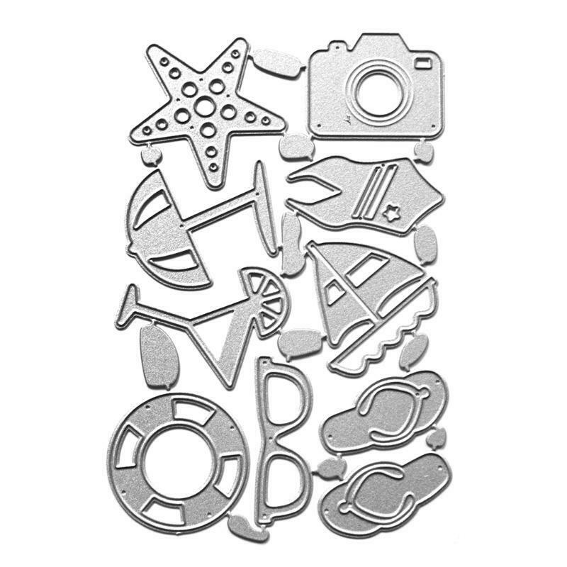 Travel Beach Metal Cutting Dies Stencil DIY Scrapbook Album Paper Card Templae
