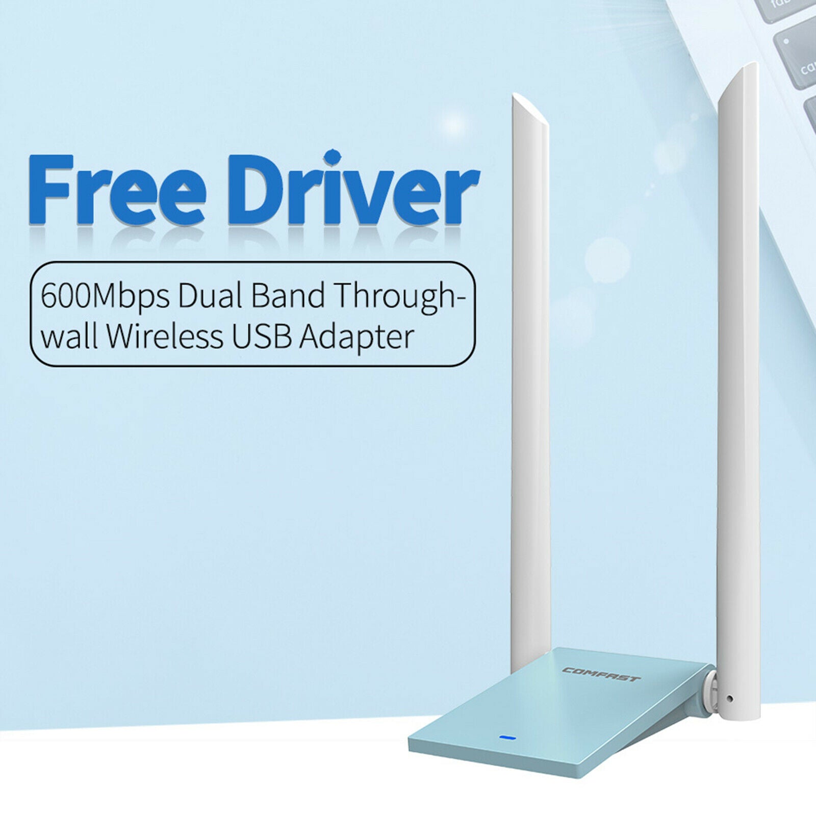 600Mbps and 5.8GHz Dual Band Wireless USB WiFi Adapter with Antennas