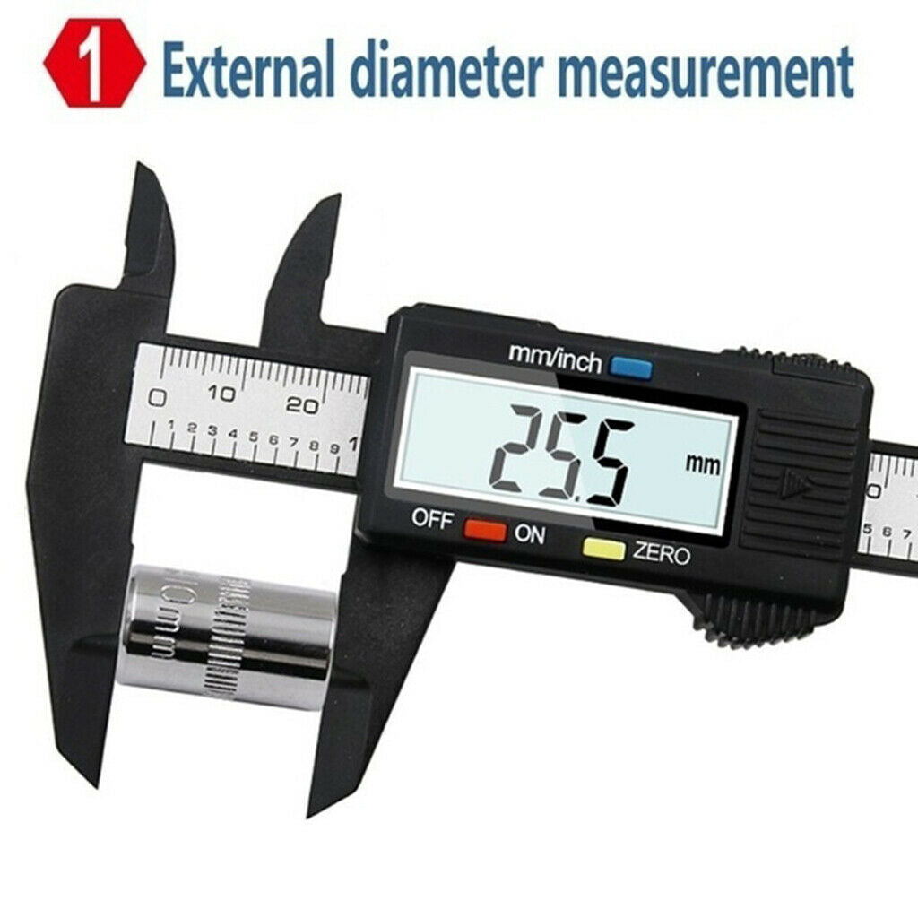 0-6\ Carbon Fiber Electronic Digital Caliper Tool Micrometer Ruler with LCD