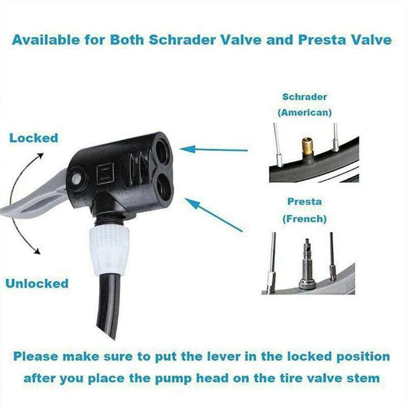 Portable  Bike Pump Nozzle Dual Head Adapter  Valve Converter Bicycle ComponeDD