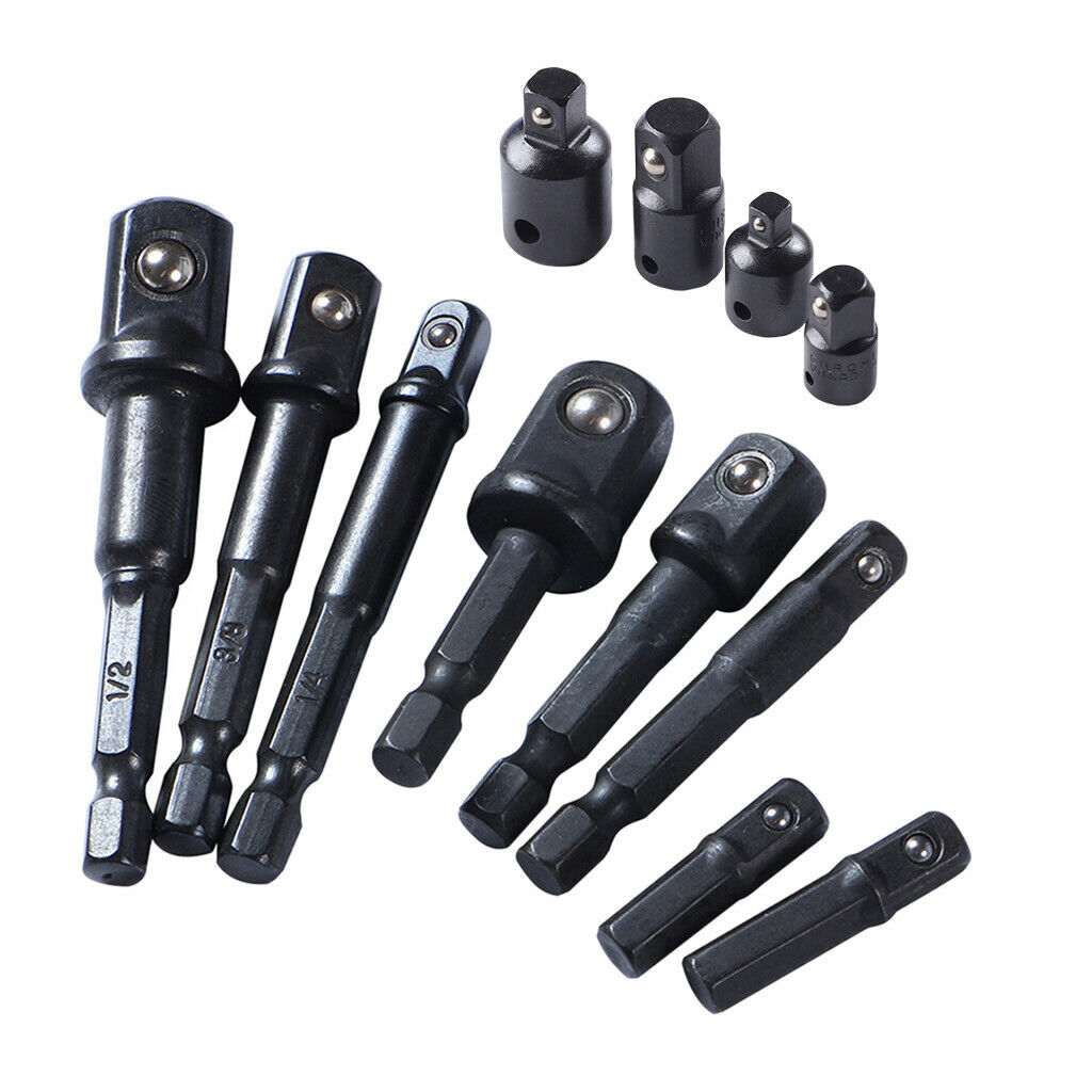 12 Pack Hex Sockets For Socket Connectors, Reducer Extension, Impact Hand Tool