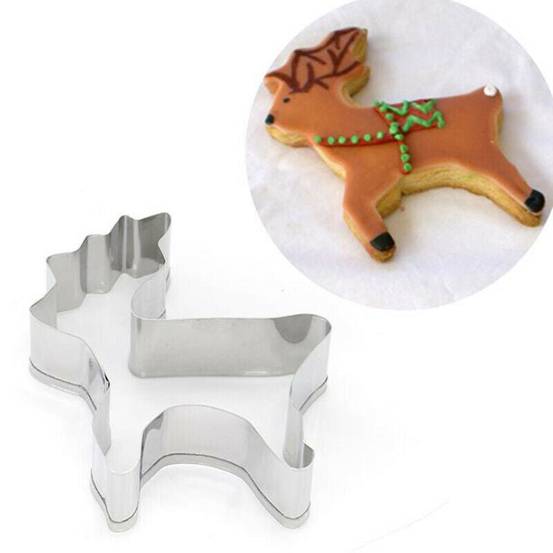 Christmas Deer Mold Metal Cookie Cutter Fondant Cake Decor Biscuit Pastry.l8